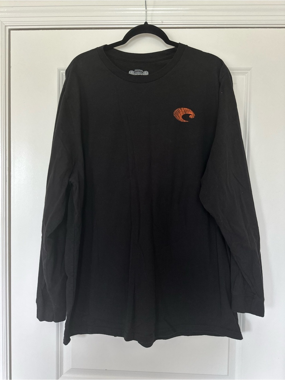 Costa Long-Sleeve Chest Logo T-Shirt - Black/Orange